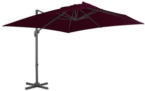 Umbrela in consola cu stalp de aluminiu, rosu bordo, 300x300 cm Rosu bordo, 300 x 300 cm