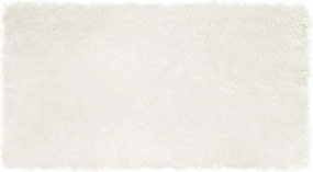 vidaXL Covor din Lână Faux Tafalla Alb 60 x 110 cm Poliester