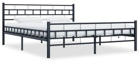 Cadru de pat, negru, 200 x 200 cm, otel Negru, 200 x 200 cm