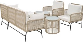 Set de lounge de grădină din 6 piese, Bej | Aosom Romania