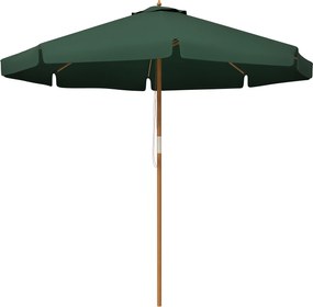Outsunny Umbrelă de Grădină cu Corzi, Deschidere Reglabilă și Orificii de Ventilație, Ø325x250 cm, Verde | Aosom Romania