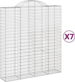 vidaXL Coșuri gabion arcuite, 7 buc, 200x50x220/240cm, fier galvanizat