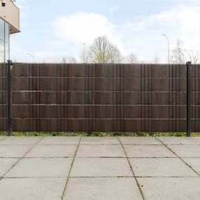 vidaXL Paravan pentru balcon 5 buc. maro și negru 255x19 cm poliratan