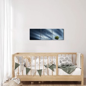 Tablou -Aurora boreală (cu ceas) (90x30 cm)
