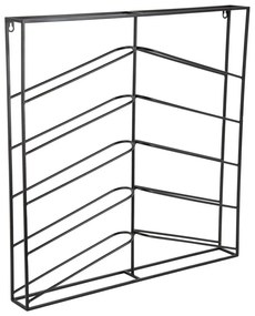 Raft pentru sticle de vin negru pentru perete din metal număr de sticle 10 67x66x7,5 cm Cuadro – PT LIVING