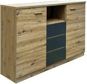 Comoda CANADA CX2, stejar artisan/gri grafit, PAL laminat, 130x42x105