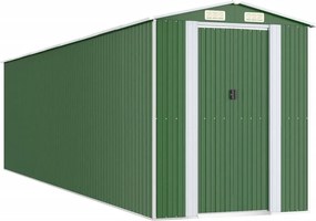 vidaXL Șopron de grădină, verde, 192x772x223 cm, oțel zincat