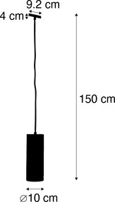 Design hanglamp zwart incl. rail adapter 1-fase - Slimline Tubo