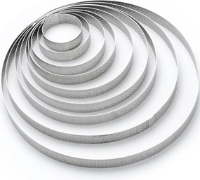 Inel de tort perforat cadru rotund De Buyer 3098.09, 24,5 cm, oțel inoxidabil, 24,5 cm