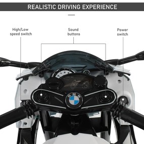 HOMCOM Motoreta Electrica BMW RR pentru Copii 12V, Negru si Alb