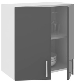 Corp Superior Karo, 2 Usi, Antracit/Alb, 60 x 30 x 60 cm