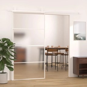 Usa glisanta, alb, 102,5x205 cm, sticla mata ESG si aluminiu 1, Alb, 102.5 x 205 cm, Mat