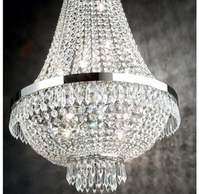 Lustră LED de cristal pe lanț Ideal Lux CAESAR 6xG9/3W/230V d. 38 cm crom