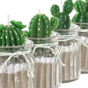 Lumanare Cactus din sticla si ceara 9cm - modele diverse