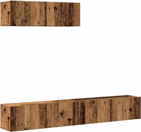 vidaXL Set dulap TV 3 piese montat pe perete lemn vechi lemn prelucrat