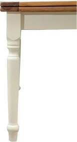 Masa pliabila, L120(240) 120 80 cm, culoare natur alb antic, Lemn masiv