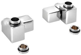 Sapho - Set de racordare pentru ventile unghiulare CUBE COMBI, 2 buc., pentru partea dreaptă / crom lucios
