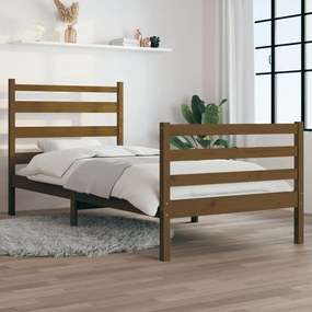 3103701 vidaXL Cadru de pat, 90x200 cm, lemn masiv de pin, maro miere