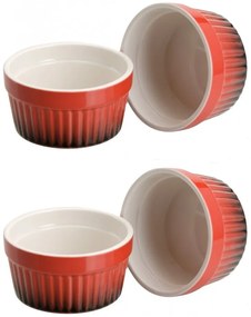 Set 4 ramekin Red, portelan, 9x4.6 cm