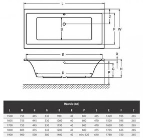 Cadă dreaptă Tengiz 190, cu picioare