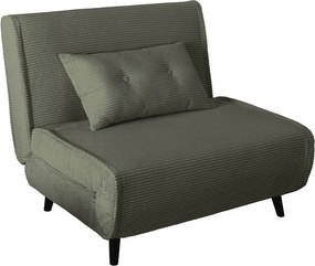 Fotoliu Pat SMART MULTIFUNCTION 100cm catifea raiata verde