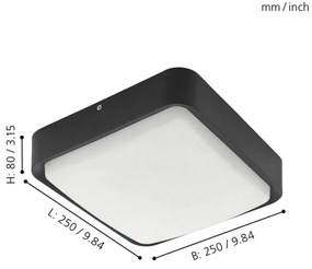 Plafonieră LED dimabilă de exterior Eglo 33573 PIOVE-C LED/14W/230V IP44