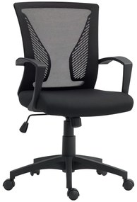 HOMCOM Scaun birou fauteuil birou cu șezut și spătar din plasă respirabilă înălțime reglabilă 62 x 60 x 92-102 cm negru | Aosom Romania