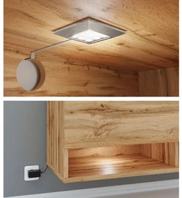 Dulap TV de perete Adenuk 140 MDF (Negru + Negru) (cu iluminat LED RGB). 1106329