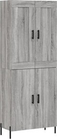 vidaXL Dulap înalt, gri sonoma, 69,5x34x180 cm, lemn compozit