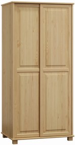 Dulap din lemn de pin 90 cm uși glisante cuier 2D nr6, culori
