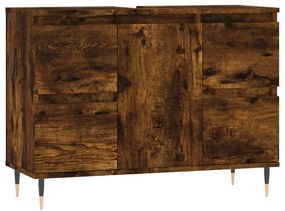 831649 vidaXL Dulap pentru baie, stejar fumuriu, 80x33x60 cm, lemn compozit