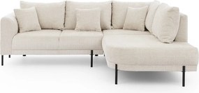 Colțar bej cu tapițerie din chenille (cu colț pe partea dreaptă/în formă de ”L”) Mauris – Ropez