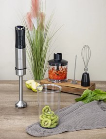 Mixer vertical 5 in 1 Zilan ZLN3939, Putere 1200W, 12 trepte de viteza, Functie Turbo, Afisaj digital, Inox