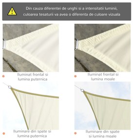 Outsunny Panza Umbrire Dreptunghiulara, Copertina soare de exterior in poliester Anti UV Respirabila 3x4m Alb crem Dreptunghiulara | Aosom Romania