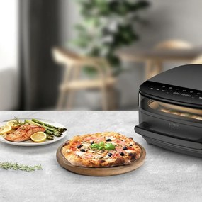Friteuza cu aer cald si cuptor pentru pizza Caso AirFry & PizzaChef, 2850 W, 6 l, 11 programe, 50-230 °C, Timer, Memento, Pana la 30 cm, Negru