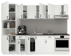 Set Bucatarie Karo V24, Alb, Blat Thermo 28 mm, L 280 cm