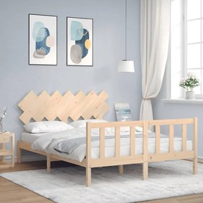 3193471 vidaXL Cadru de pat cu tăblie, king size, lemn masiv