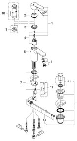 GROHE 33561002 - Baterie pentru lavoar EUROSTYLE COSMOPOLITAN DN 15, crom lucios