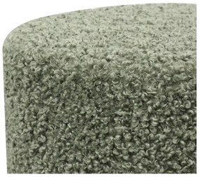 Taburet verde cu tapițerie din țesătură bouclé Ejby – House Nordic