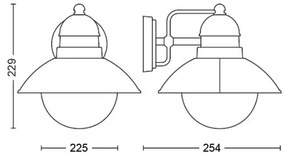 Aplică de exterior DAMASCUS 1xE27/60W/230V IP44 Philips 1748086PN
