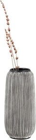 Vază neagră-albă din piatră (înălțime 20 cm) – House Nordic