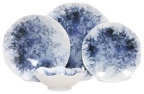 Set de veselă 24 piese din porțelan, albastru