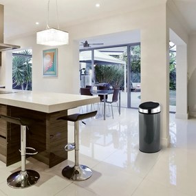 Coș de gunoi gri închis cu senzori de atingere din oțel 30 l – MSV