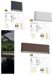 Redo 90451 - Aplica de perete exterior KLIPPE LED/24W/230V 3000K IP54, alb