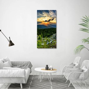 Tablou sticlă panorama munților