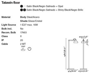 Lampadar/Lampa de podea design ambiental TATAWIN negru