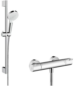 Set dus cu bara 65 cm si baterie dus inclusa crom Hansgrohe, Crometta Crom