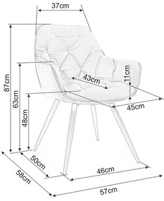 Scaun de bucaterie Cherry, gri