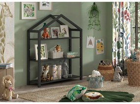 Bibliotecă de copii gri antracit din lemn de pin 111x141x40 cm Dallas – Vipack