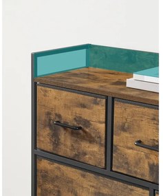 Comodă cu sertare KIRA, maro/negru